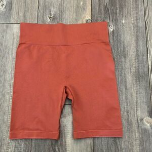 Maurice’s Burnt Orange High Rise Seamless Textured 8” Bile Shorts